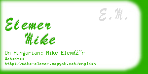elemer mike business card